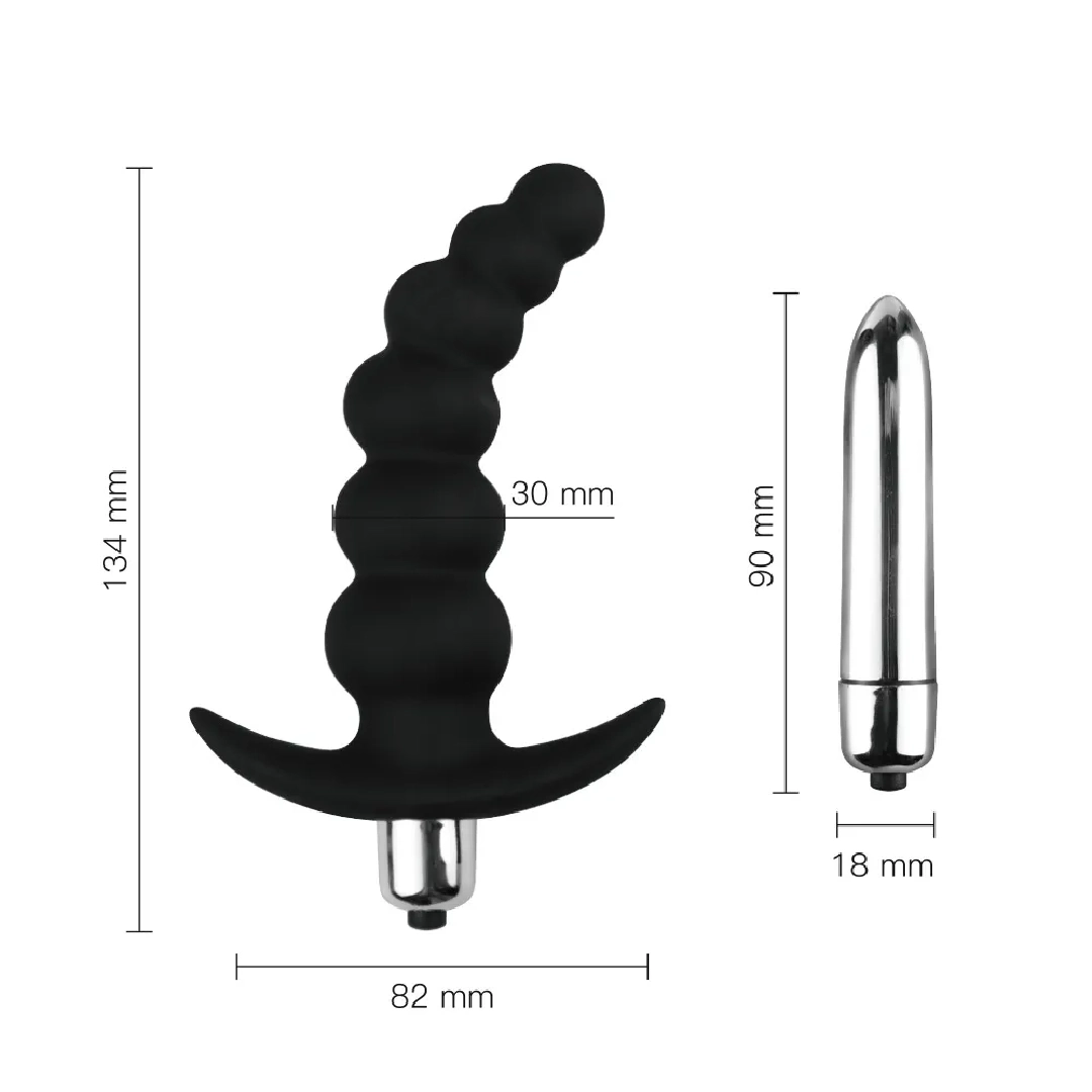 Curve Bullet Pull Bead Anal Plug | Vibrating Butt Plug photo 2