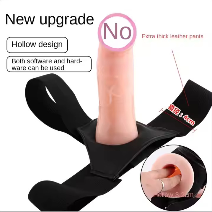 Hollow Strap On Realistic Penis Extender Condom for Male photo 2
