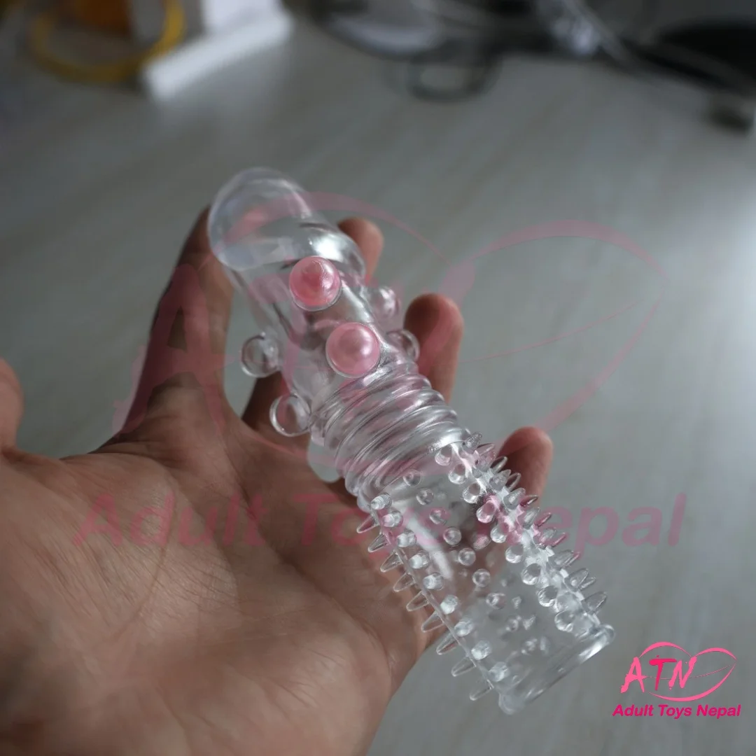 Transparent Spiked and Beaded Reusable Condom