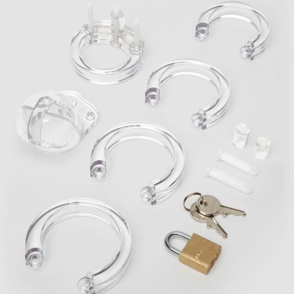 Silicone Mini Transparent Male Chastity Cage photo 4