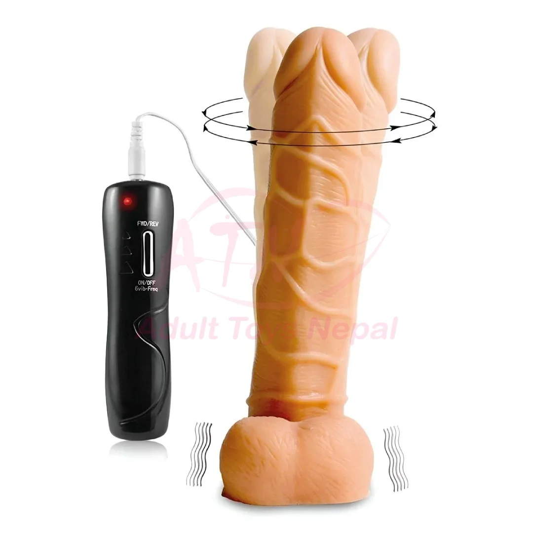 SuperMan 8.1 Inch Realistic Vibrating Rotating Dildo | Female Sex Toy photo 3
