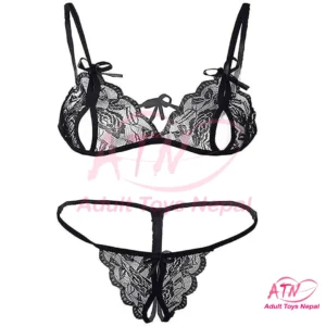 Net Bikini Bra Panty Set