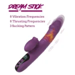 JIUUY Dream Stick Thrusting Vibrator + Sucking and Licking