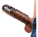 Vibrating Penis Extension Sleeve Reusable Condom 2