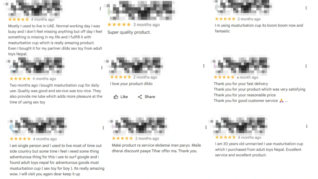 Adult Toys Nepal Customer Reviews